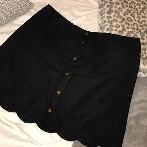 Black Scalloped Skirt